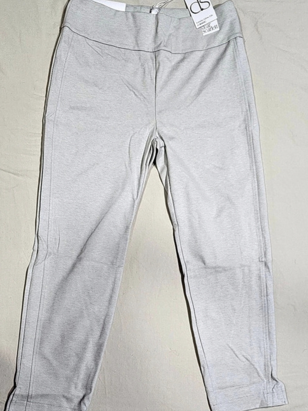 Dear Scarlett Magic Ankle Crop Skinny Pants, 26" inseam, size XL Pearl Gray